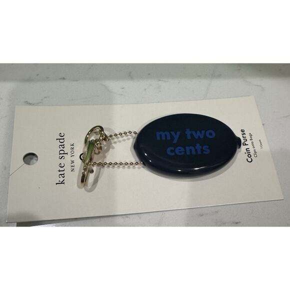 Kate Spade x Target My Two Cents Coin Purse Key Fob Chain Keychain Bag Charm - Picture 2 of 3